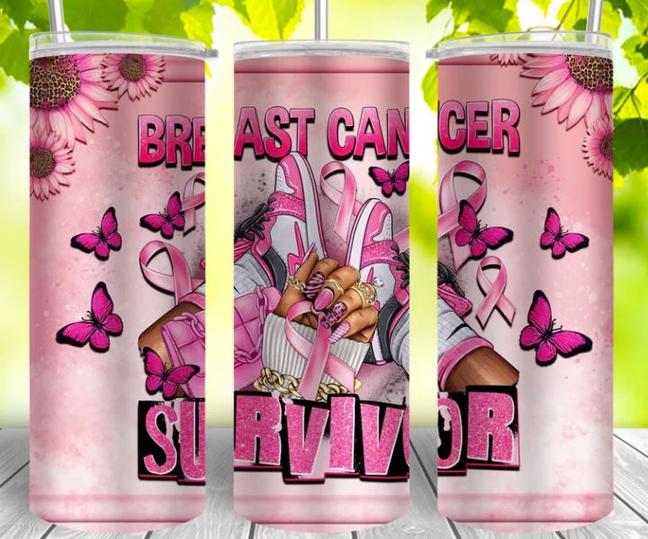 Breast Cancer Survivor 20oz Skinny Tumbler