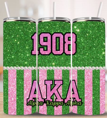 Alpha Kappa Alpha 1908 Skinny Tumbler