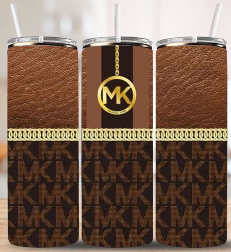 MK Brown Leather Bag Tumbler
